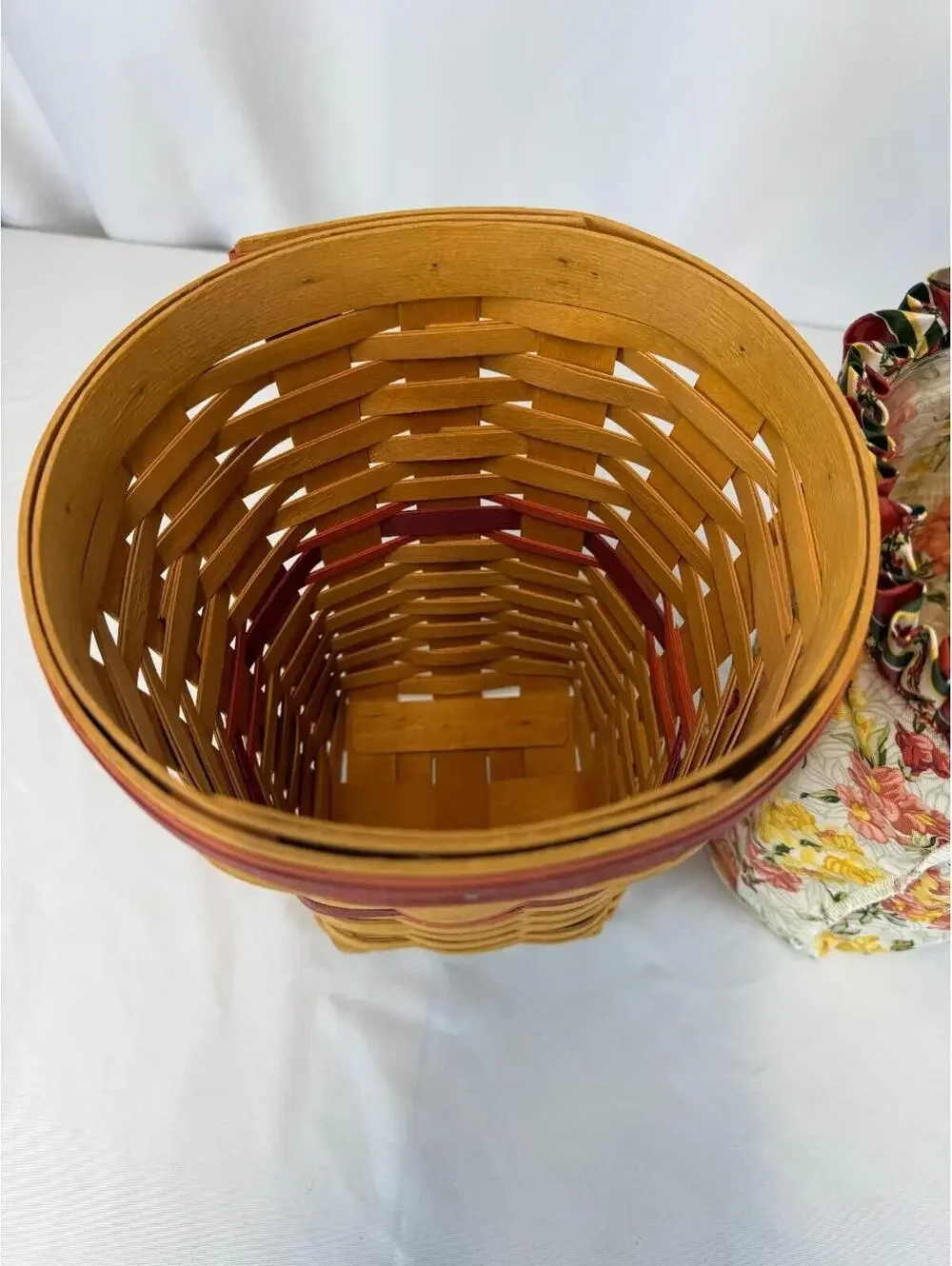1998 Longaberger May Series Snapdragon Basket w/Liner & Protector 7.5